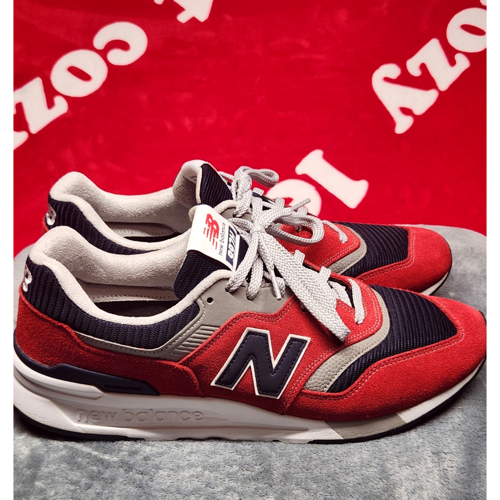 New Balance 997H CM997HBJ Sneakers Men’s 13 Red Navy Gray Suede Mesh Athletic...